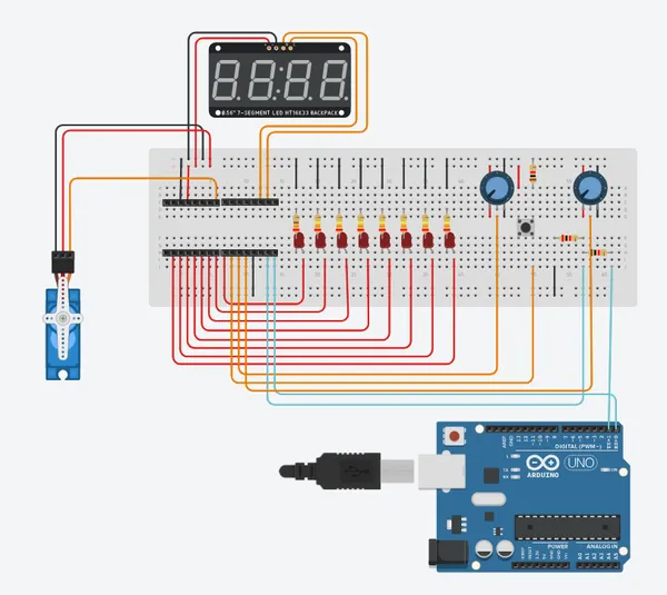 Tinkercad schema voor de binaire puzzel